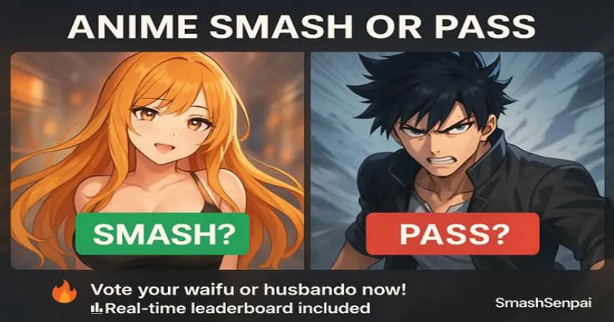 Anime Smash Or Pass Vote Waifus And Husbandos Smash Senpai 