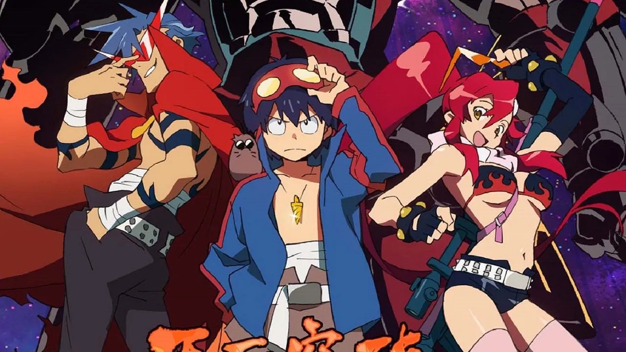 Gurren Lagann action romance anime with epic battles