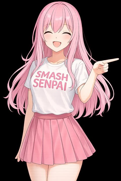 SMASH Senpai mascot pointing