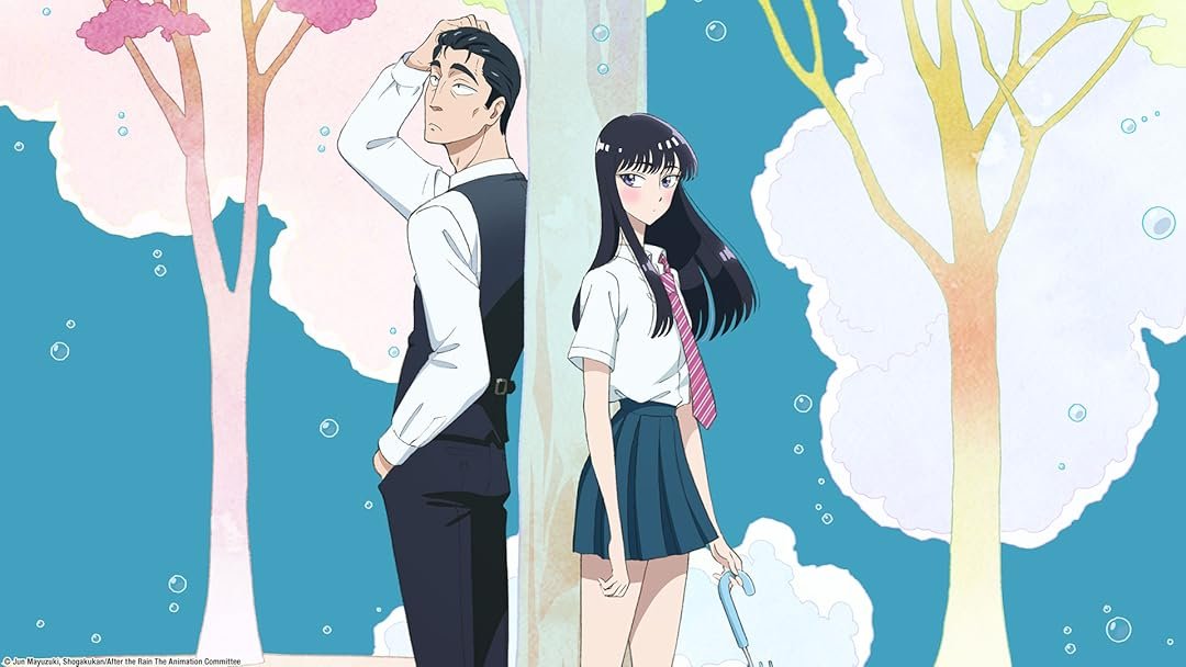 After the Rain anime depicting a quiet, emotionally restrained age-gap romance