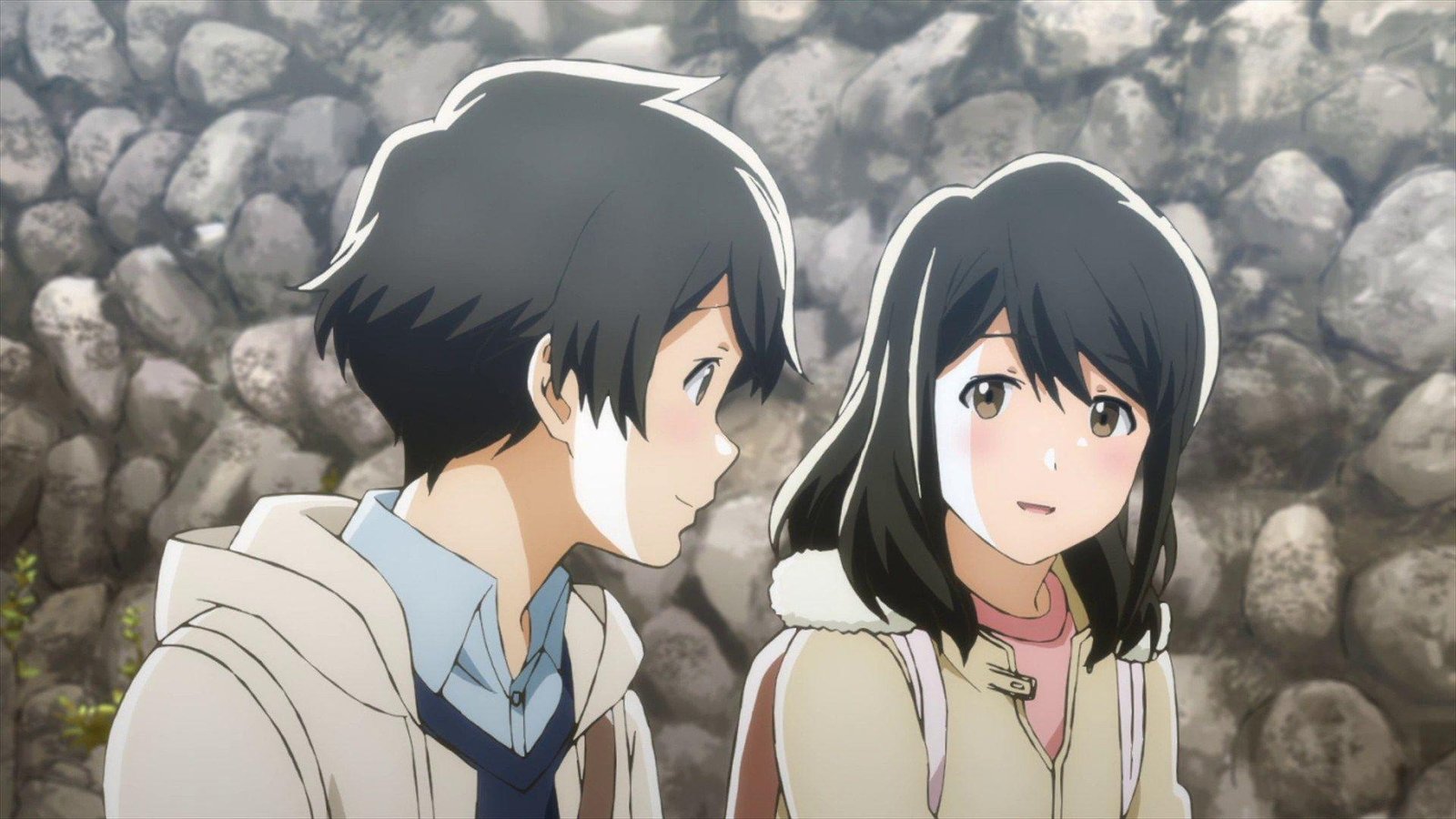 Tsuki ga Kirei school romance anime featuring realistic first love