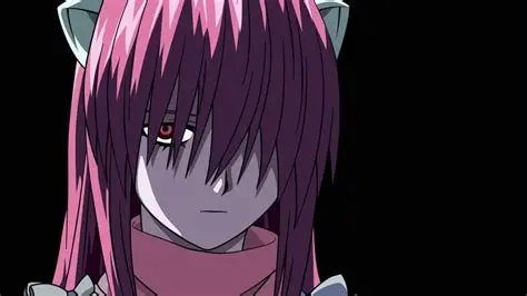 Elfen Lied anime showing Lucy with horns symbolizing trauma and violence
