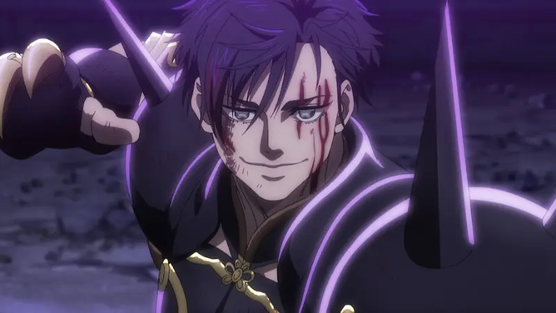 Record of Ragnarok competitor Qin Shi Huang smiling confidently in the arena, wrapping up our list of the best tournament arcs in anime.