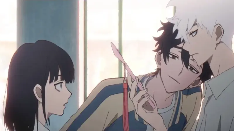 Link Click protagonists Cheng Xiaoshi and Lu Guang observing a timeline, kicking off our best detective anime list.