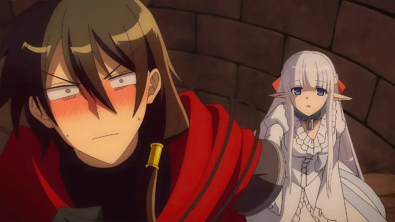 The archdemon Zagan blushing while the elf Nephy watches him in An Archdemon's Dilemma.