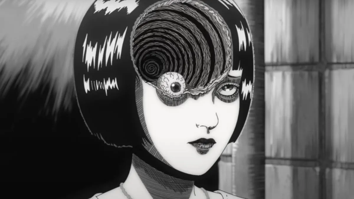 Azami Kurotani displaying her infected spiral eye in Uzumaki