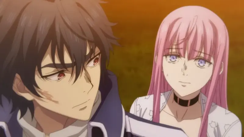 Adonis and Doroka look tense in the dark fantasy revenge anime The Kingdoms of Ruin.