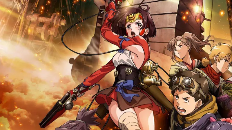 Mumei leads Ikoma and the survivors into battle in the fast-paced steampunk anime Kabaneri of the Iron Fortress.
