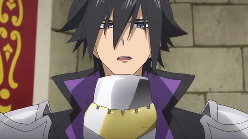 Seiya Ryuuguuin wears his silver armor in the sigma main character anime Cautious Hero.
