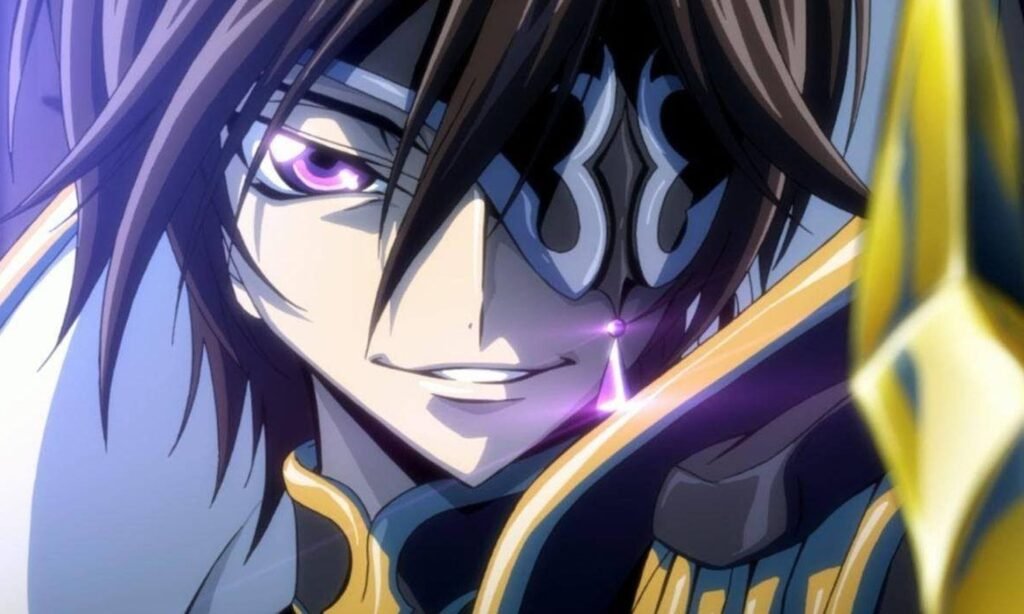 Code Geass anime with Lelouch as a genius strategist main character