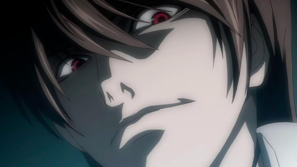 Death Note anime showing Light Yagami slowly becoming evil through absolute power