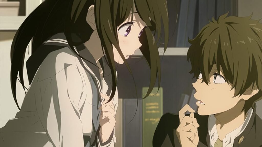 Hyouka anime featuring a calm and highly intelligent main character